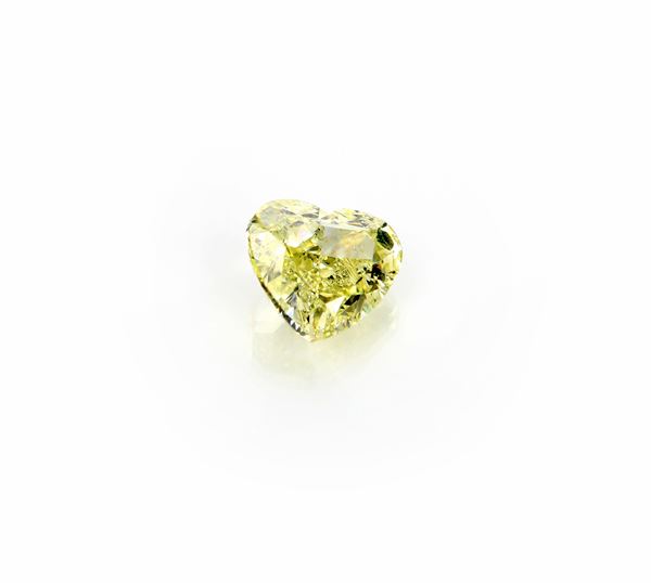 Diamante in taglio cuore, ct. 2,01 fancy yellow