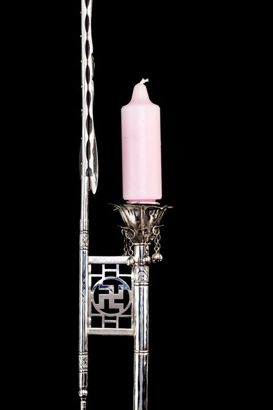Importante Candelabro in Argento. Dinastia Qing