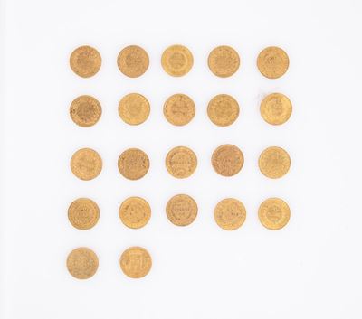 Lotto 22 Monete da 20 Franchi Francia
