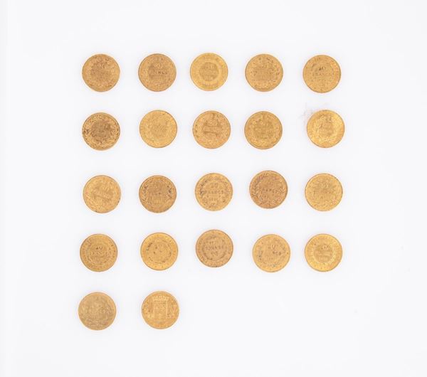 Lotto 22 Monete da 20 Franchi Francia