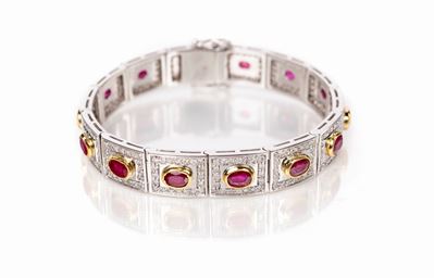 Bracciale in Oro Rubini e Brillanti