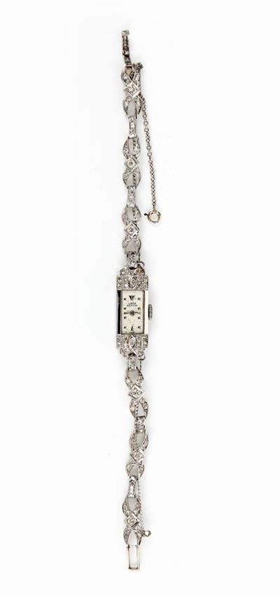 Orologio Polso Donna Anni '30 in Oro e Diamanti