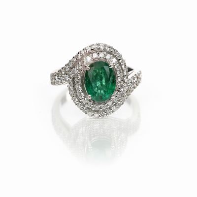Anello in Oro Smeraldo e Brillanti