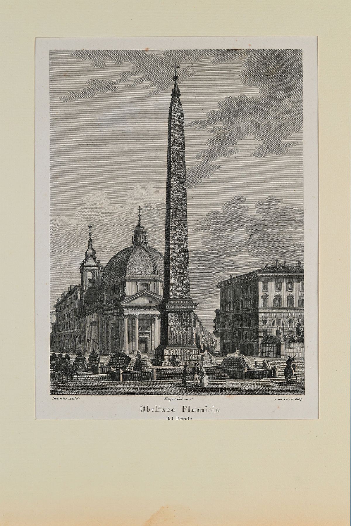 Domenico Amici - 8 Vedute di Roma: Colonna Antonina, Colonna Traiana, Obelisco Flaminio del Popol...