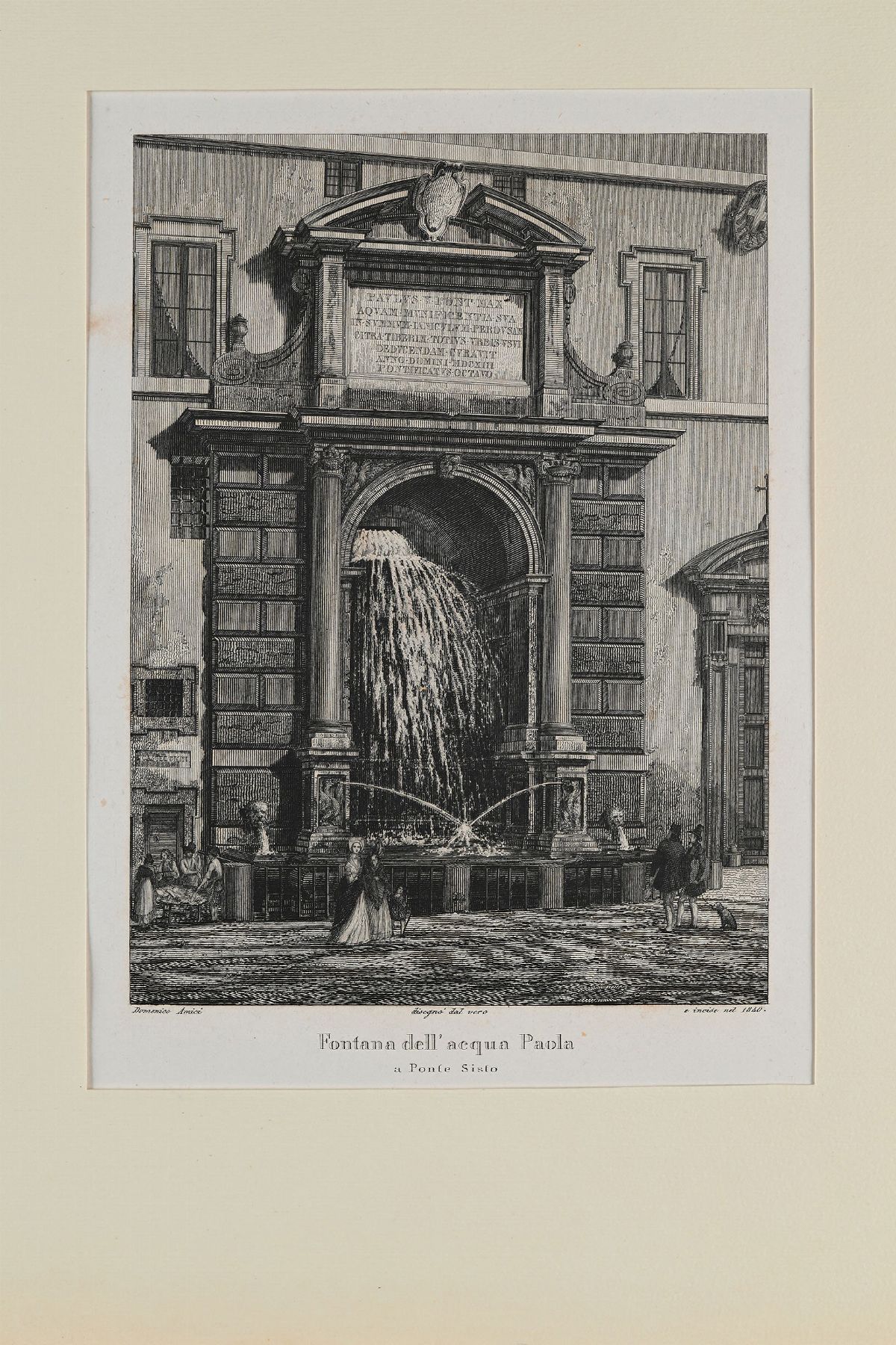 Domenico Amici - 8 Vedute di Roma: Colonna Antonina, Colonna Traiana, Obelisco Flaminio del Popol...