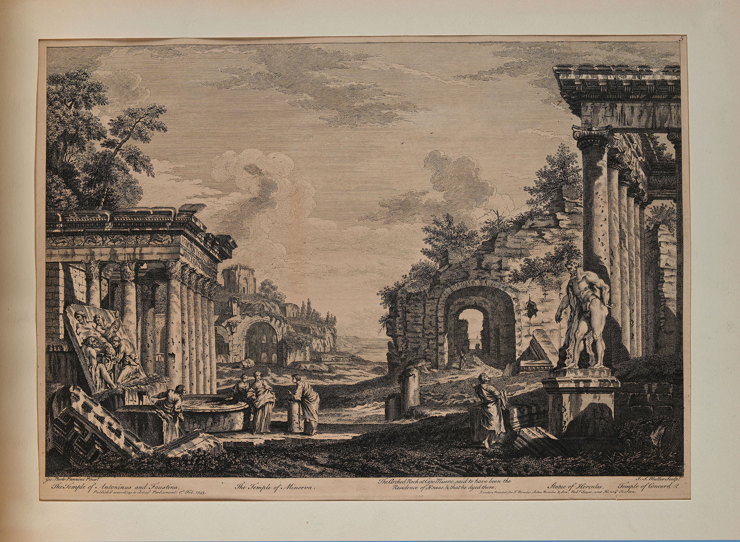 Giovanni Paolo Pannini Pinxit - 6 vedute fantastiche di Rovine romane