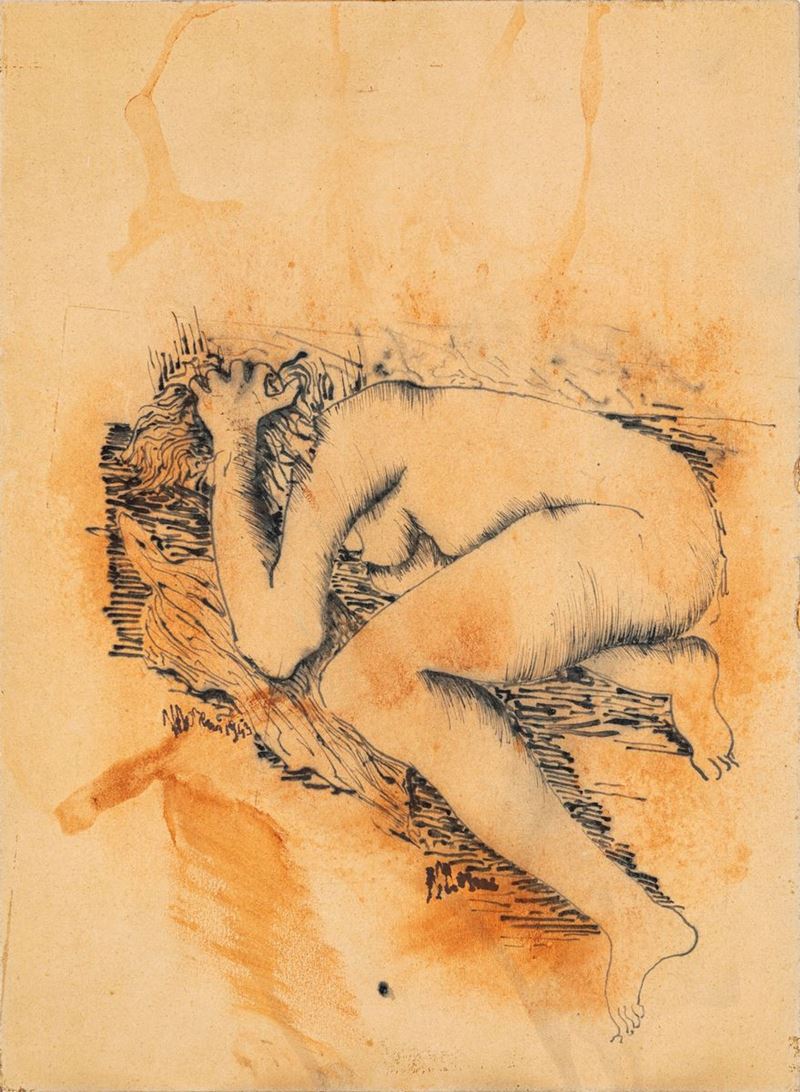 Mattia Moreni - Nudo di Donna Seduta