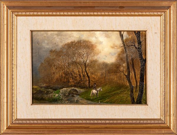 Guido Petrini - Paesaggio con uomo a cavallo