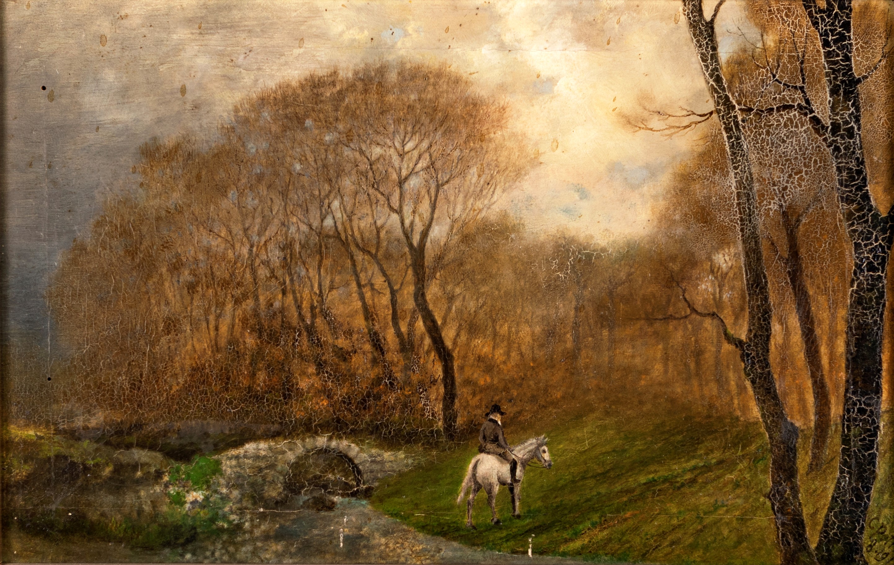 Paesaggio con uomo a cavallo