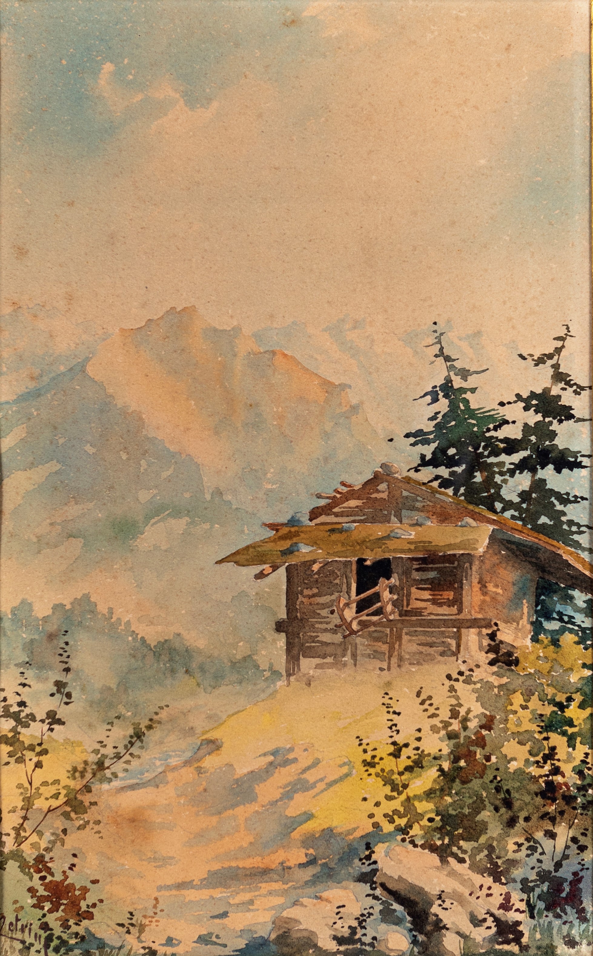 Paesaggio alpino con baita