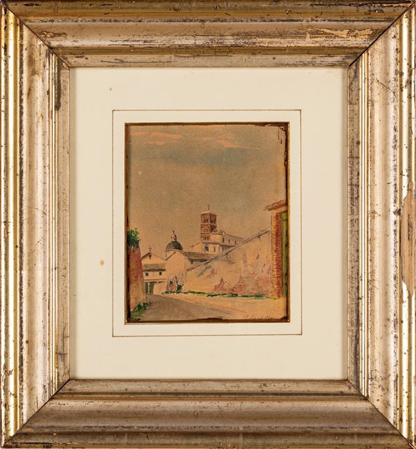 Guido Petrini - veduta della Chiesa dei SS. Giovanni e Paolo al Celio