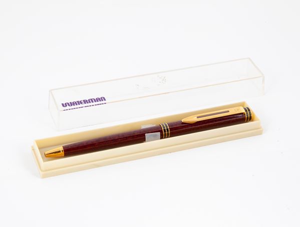 Waterman - Penna a sfera in metallo smaltato con particolari dorati