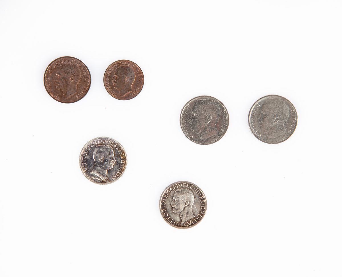 Lotto Monete Vittorio Emanuele III Regno D'italia: 5 Lire 1929; 1 Lira 1915; 50 Cts. 1920 Bordo R...