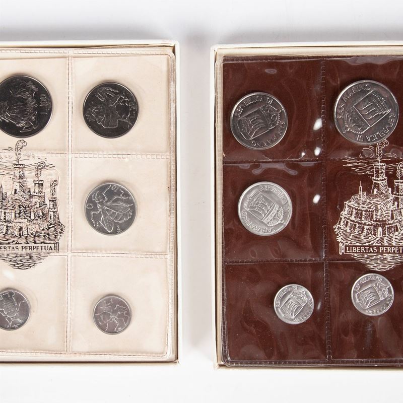 Lotto 2 Serie Divisionali Complete 1973 e 1974 San Marino