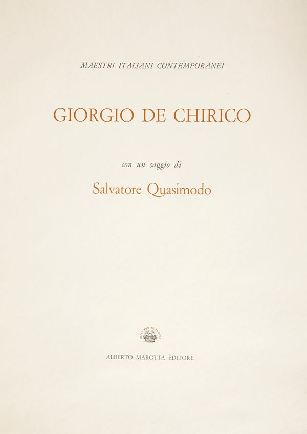 Giorgio De Chirico. Con un saggio di Salvatore Quasimodo 