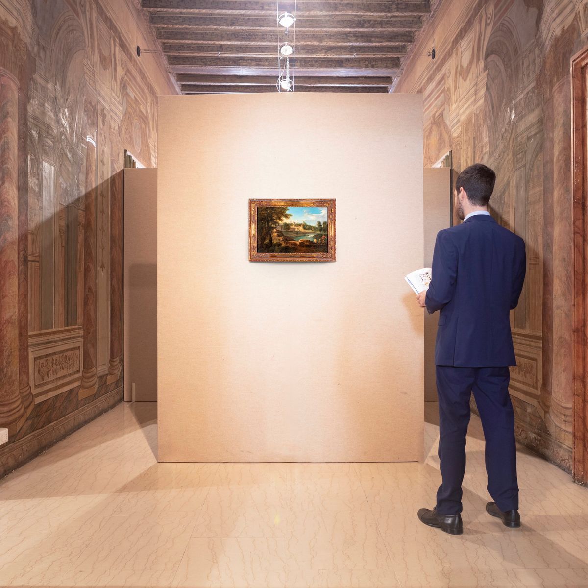 Paolo Anesi - Paesaggio Lacustre con Figure