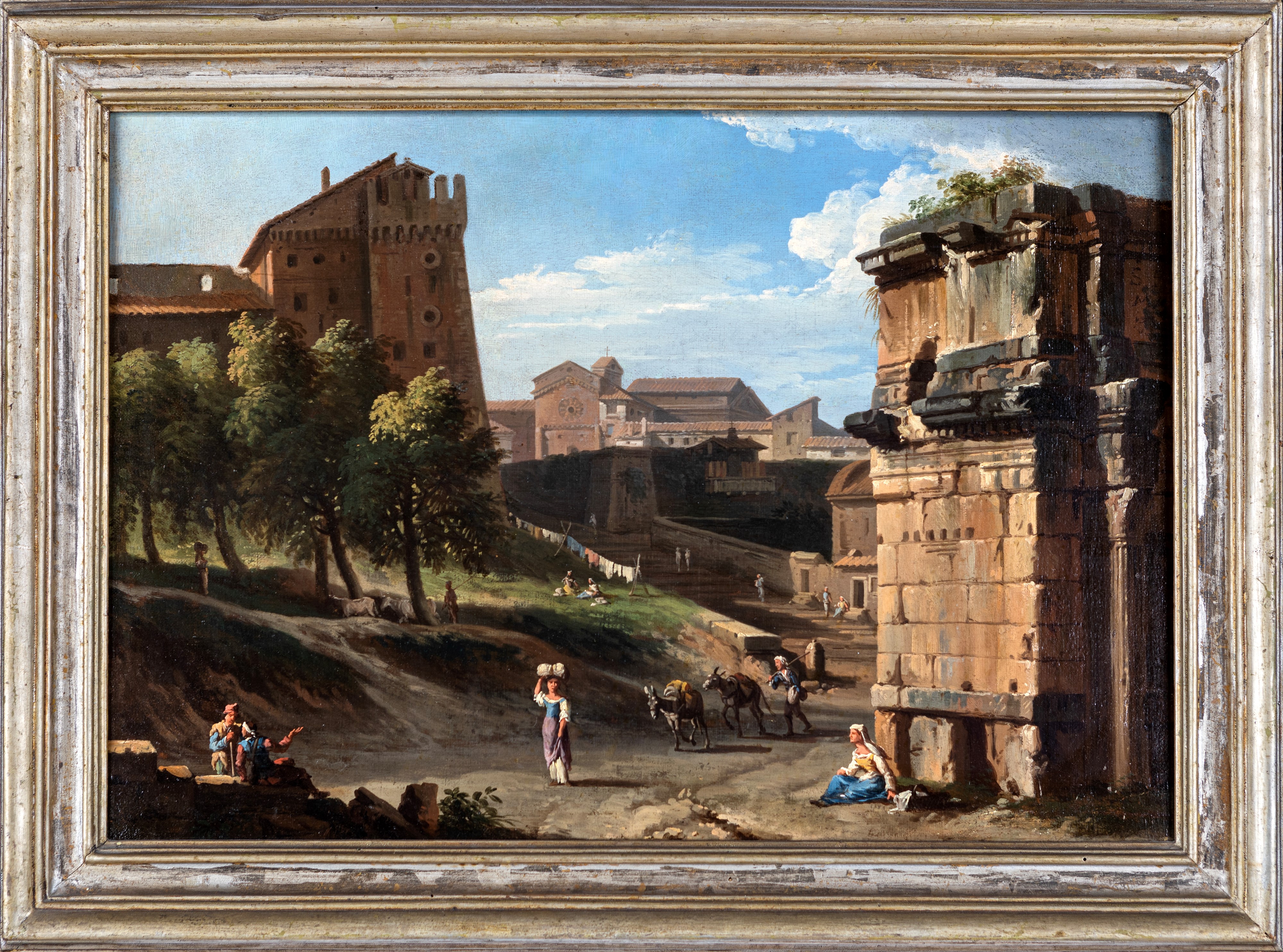 Jan Frans Van Bloemen Detto L'orizzonte - Veduta della Scala Laterale del Campidoglio con L'arco ...