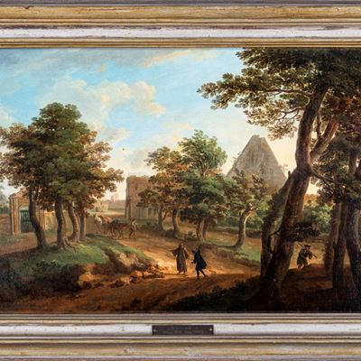 Paesaggio con Piramide Cestia e Figure