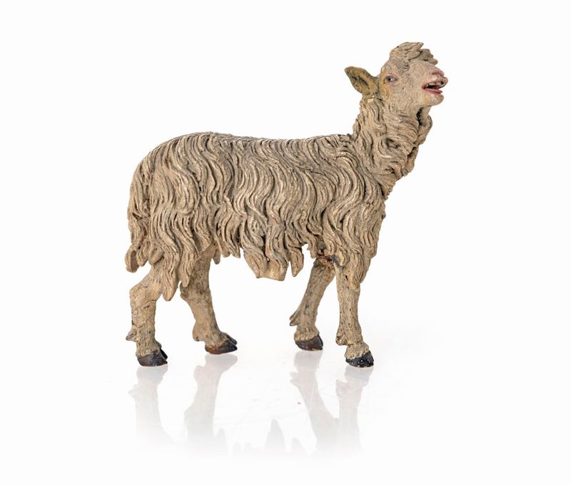 Pecora Belante in Terracotta Policroma