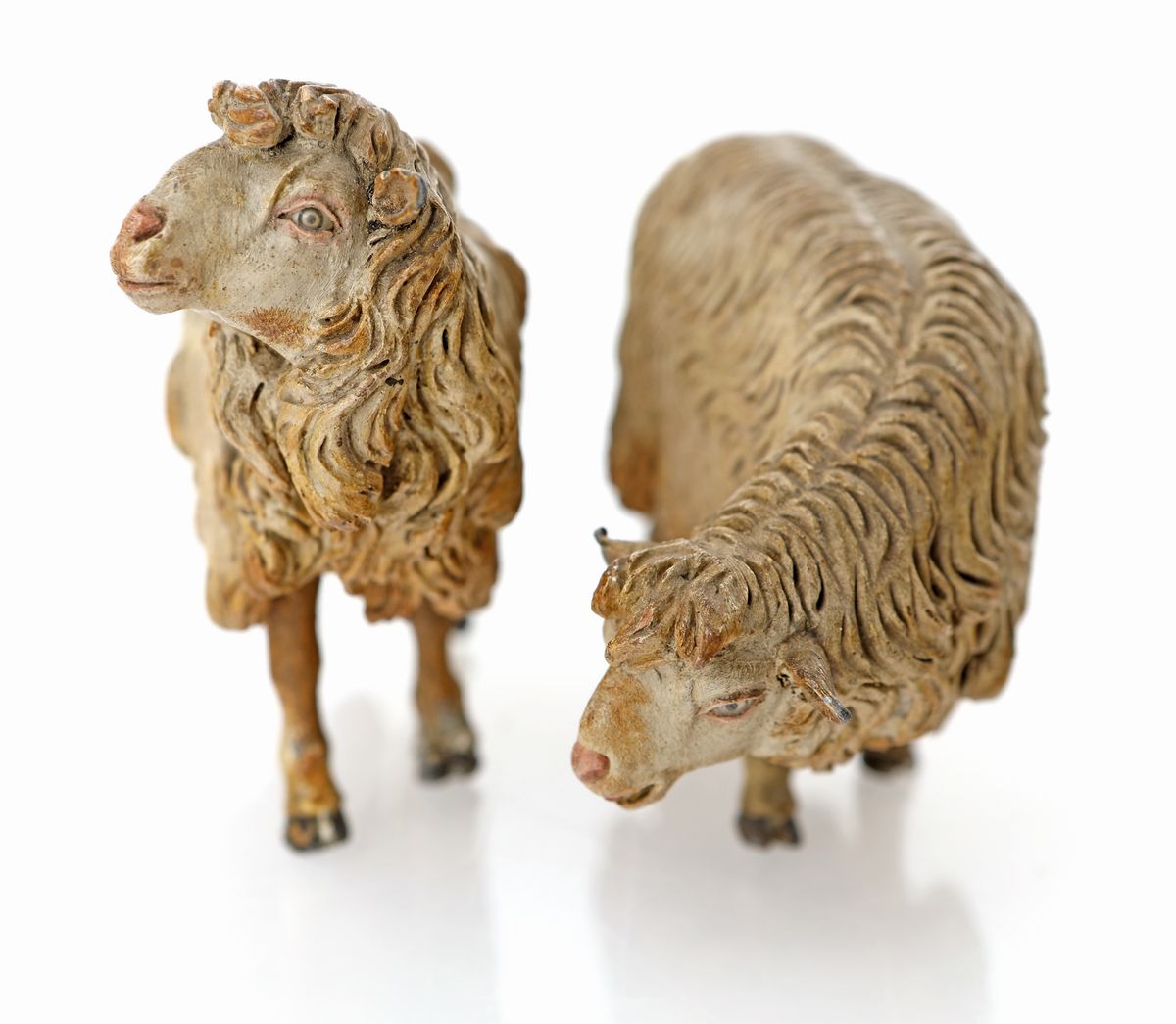 Montone e Pecora Belante in Terracotta Policroma