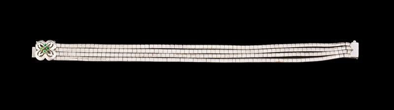 Bracciale in Oro Bianco con Smeraldini