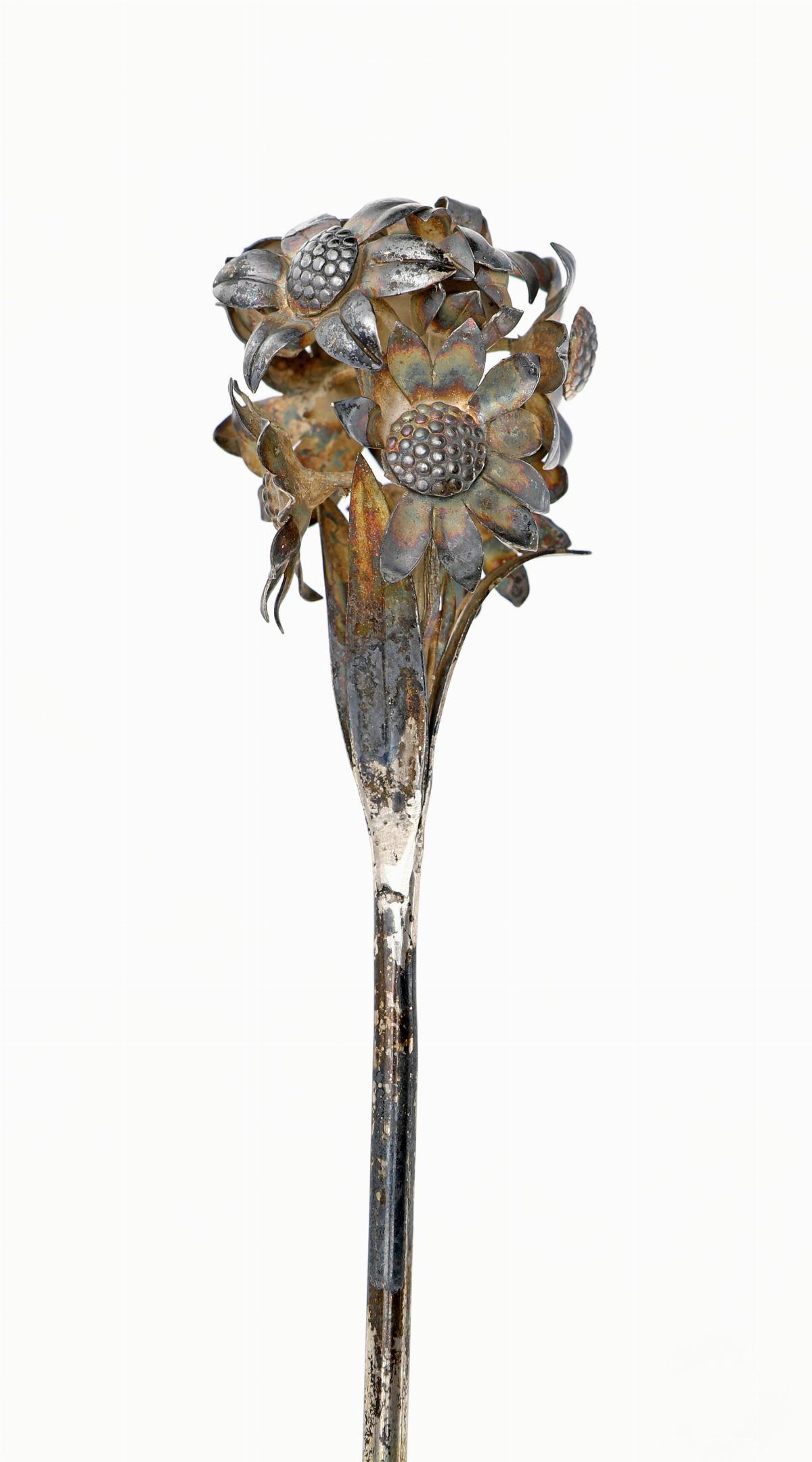 Bastone Fiorito in Metallo Argentato
