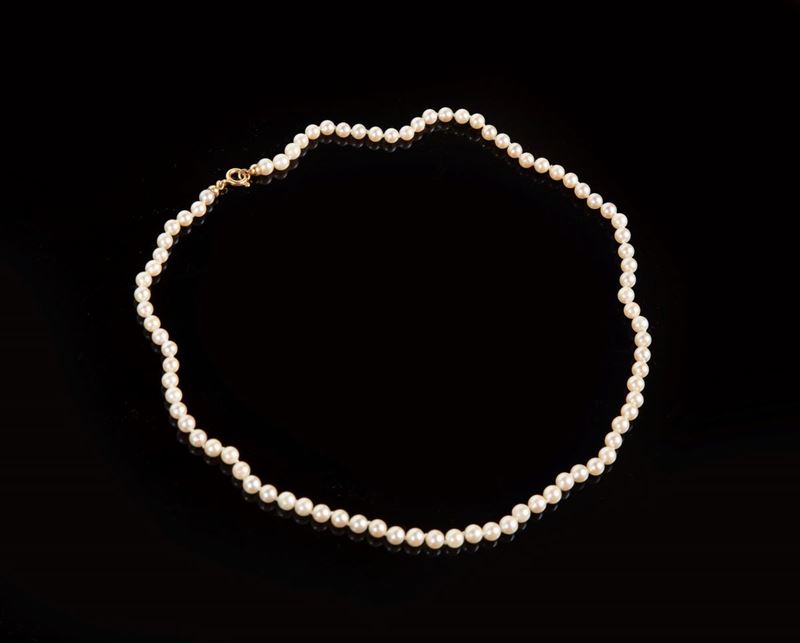 Collana Microperle Chiusura in Argento