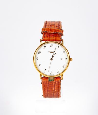 Longines - Orologio da Polso al Quarzo da Uomo in Acciaio e Metallo Placcato in Oro Giallo