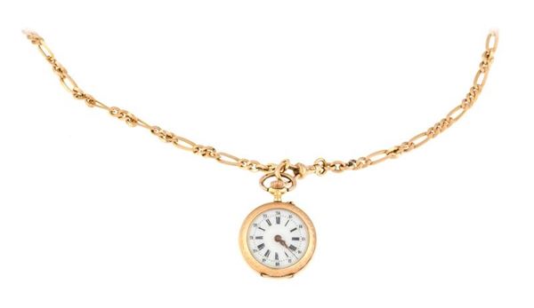 OROLOGIO DA DONNA  CON CATENA ORO GIALLO