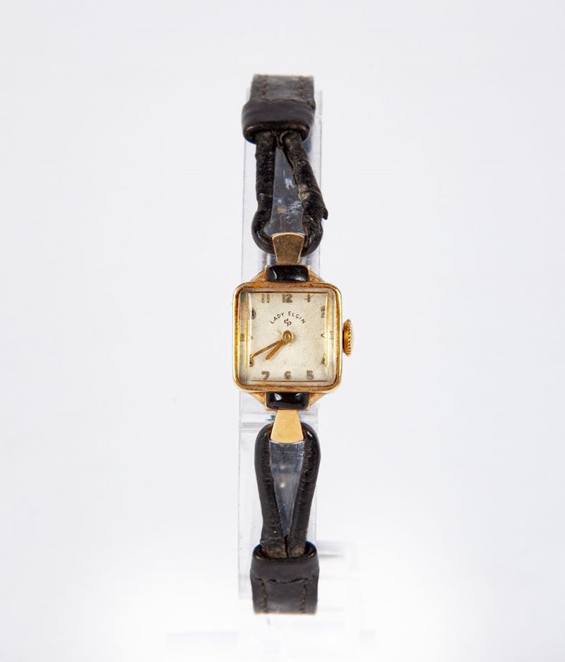 Elgin Lady - Piccolo Orologio da Polso a Carica Manuale da Donna in Oro 14 Kt. Anni '30/'40
