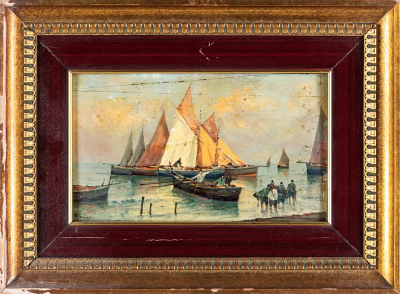 Radames Scoppa - Barche con Pescatori
