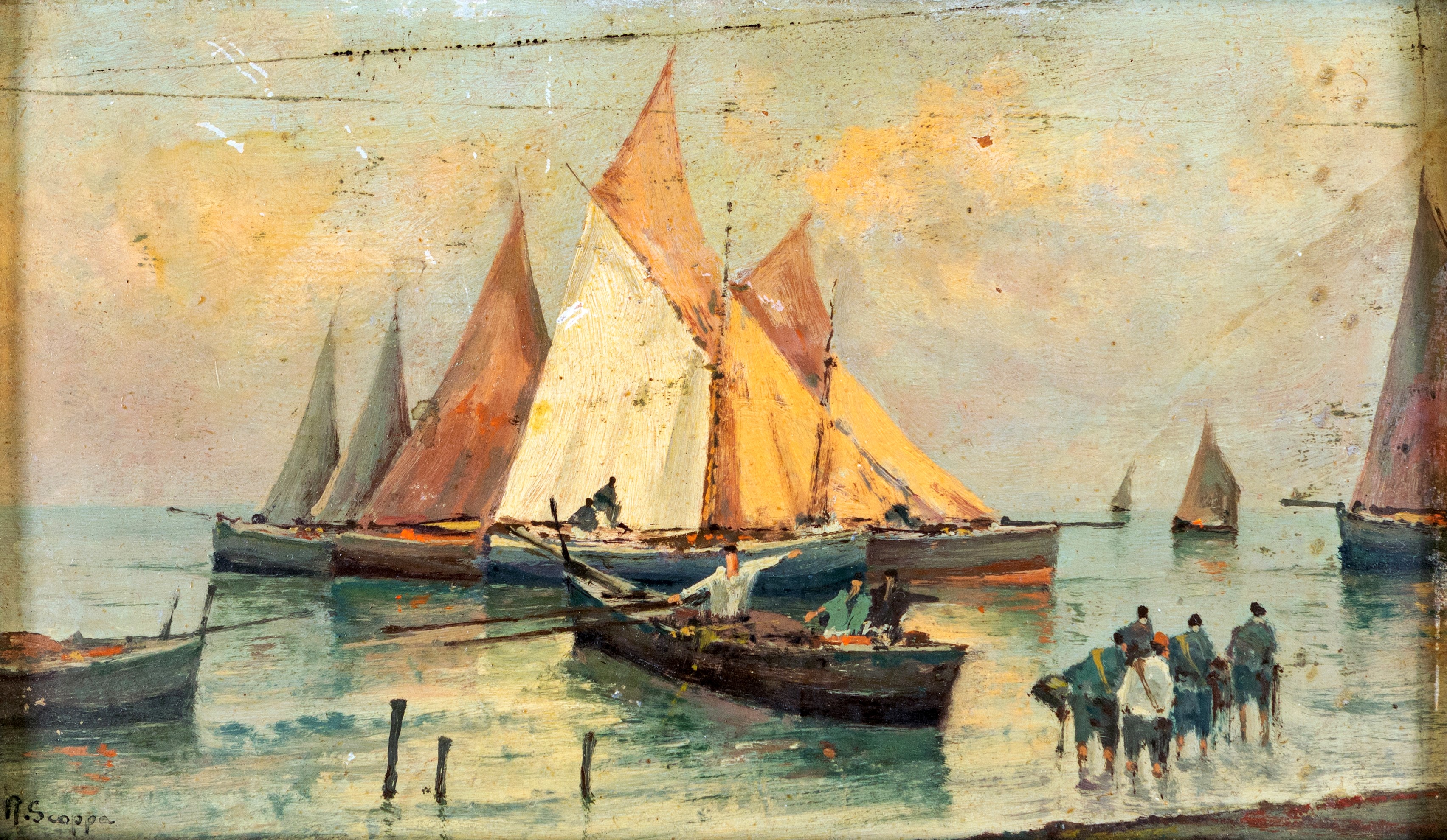 Radames Scoppa - Barche con Pescatori
