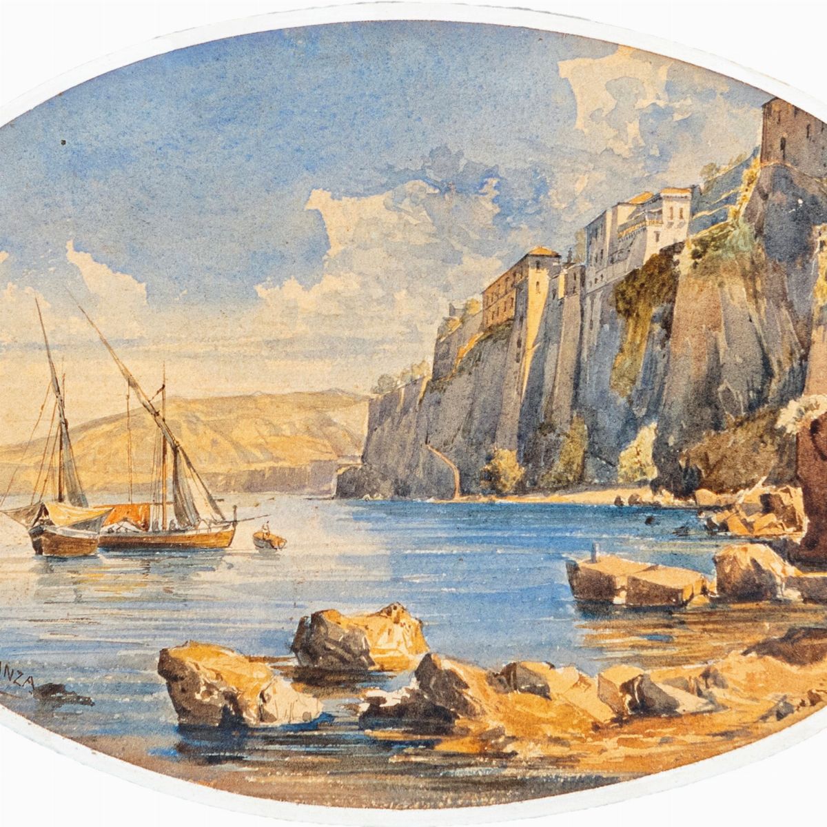 Giovanni Giordano Lanza - Imbarcazione a Sorrento