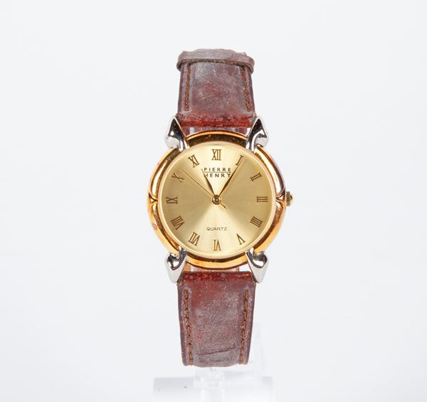 Pierre Henry - Orologio da polso al quarzo da uomo in metallo e metallo dorato