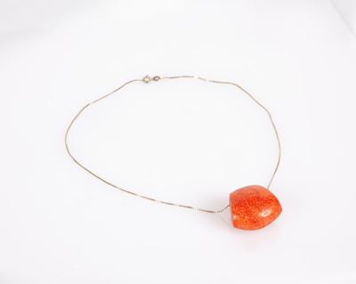 Pendente in Corallo Bambù con Catena in Argento