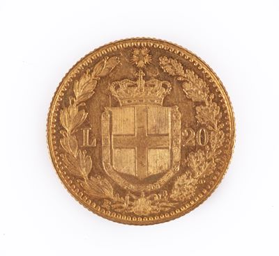 20 Lire in Oro Umberto i 1882
