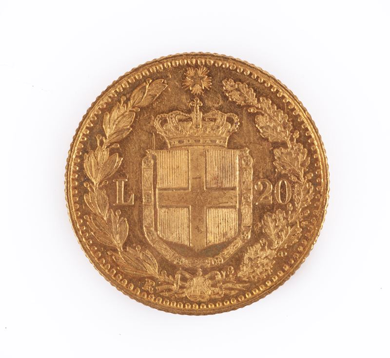 20 Lire in Oro Umberto i 1882
