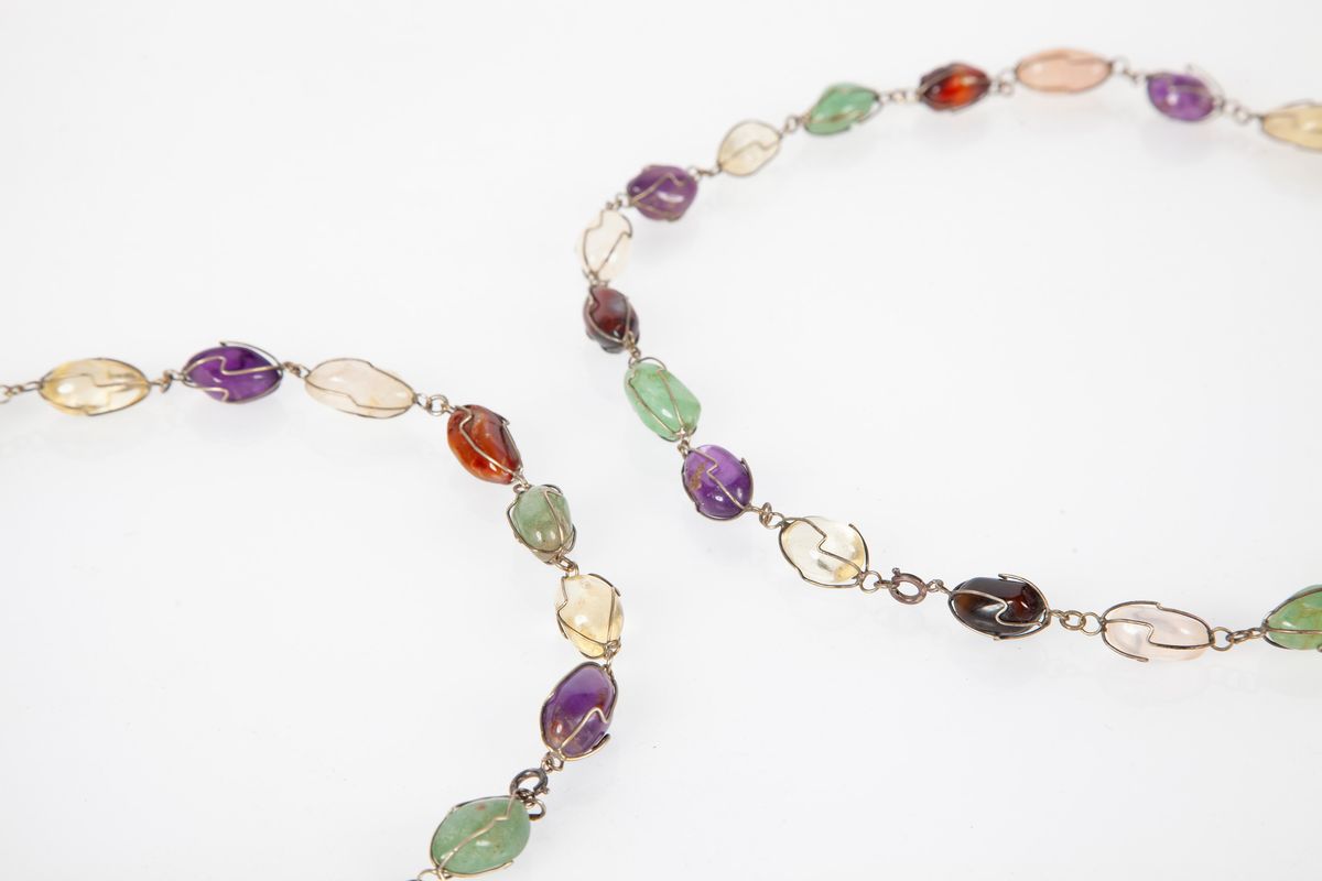 Coppia di Collane in Argento e Pietre Dure