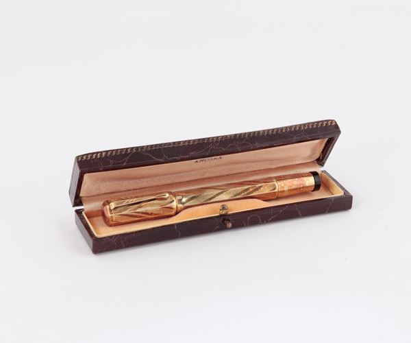 Waterman Ideal - Penna stilografica vintage anni '30 laminata in oro 18 kt