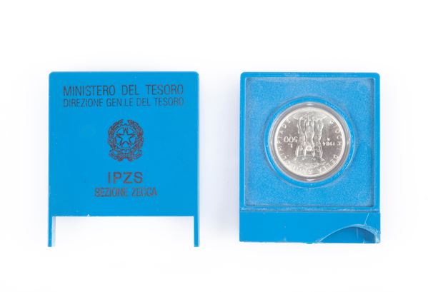 Lotto: 500 Lire Olimpiade Los Angeles 1984 Repubblica Italiana; Fermasoldi in argento 800/000 