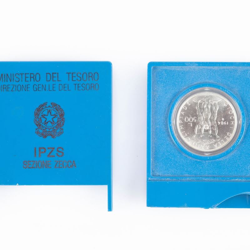 Lotto: 500 Lire Olimpiade Los Angeles 1984 Repubblica Italiana; Fermasoldi in Argento 800/000