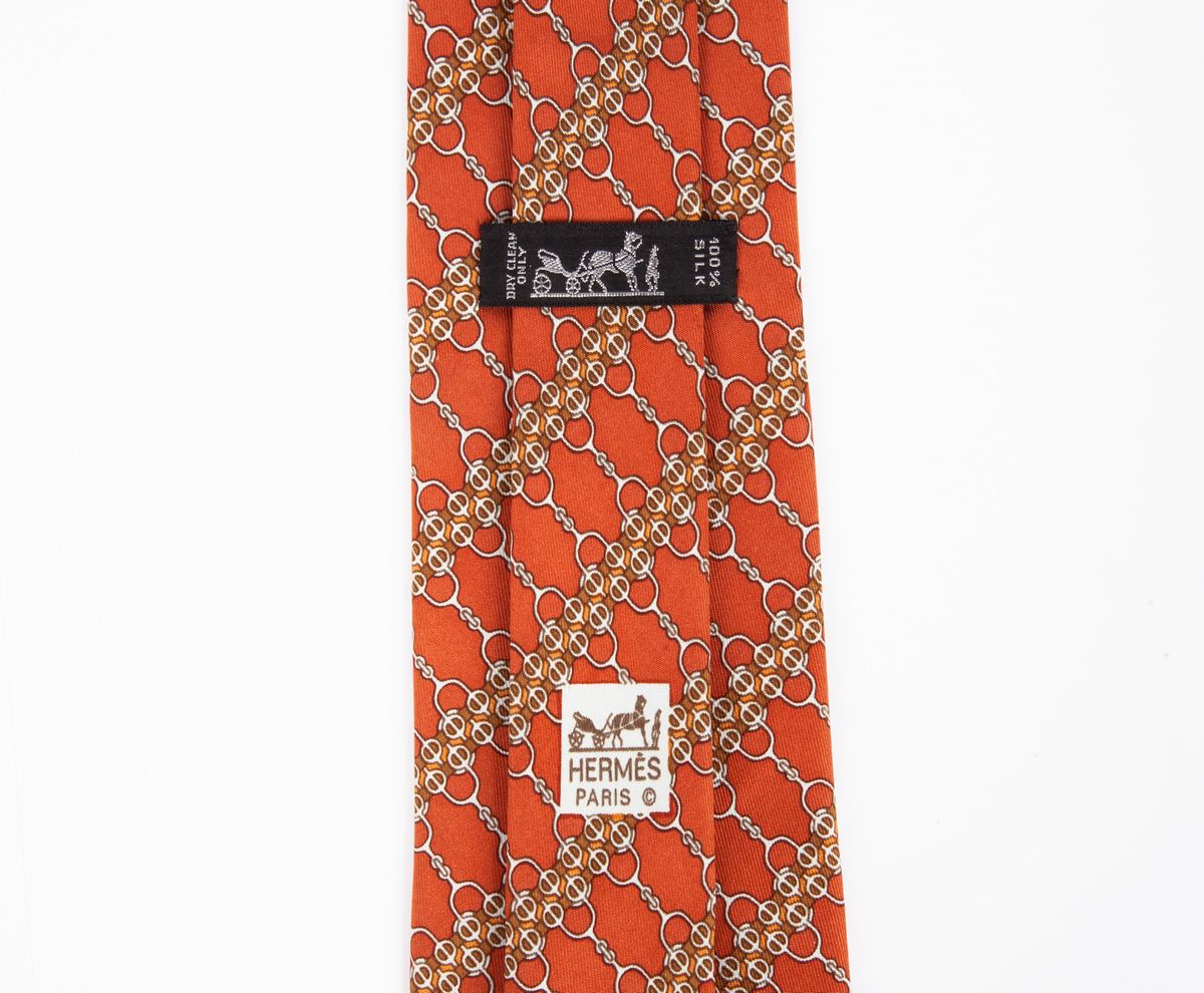 Hermes - Cravatta Fantasia Ruggine
