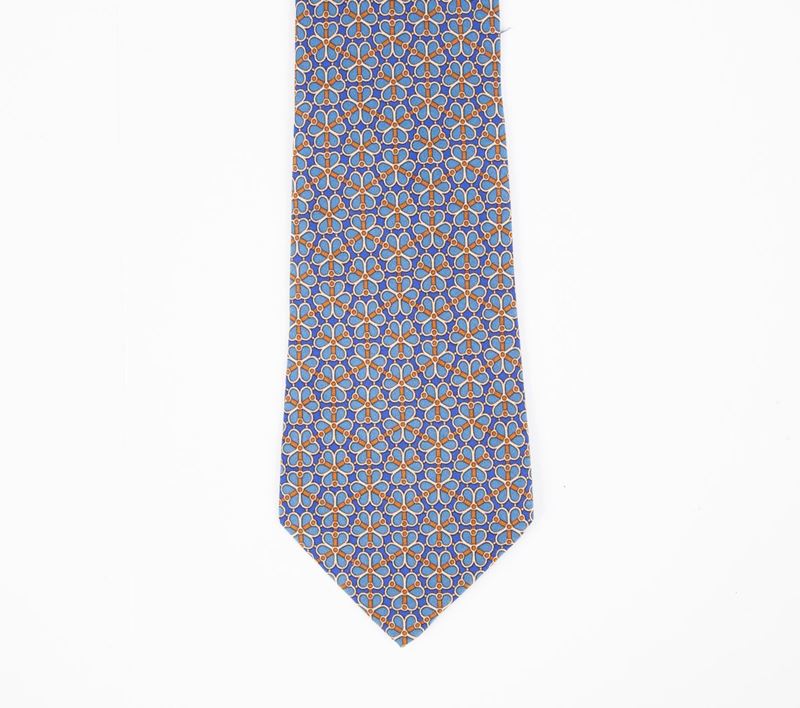 Hermes - Cravatta Fantasia Blu