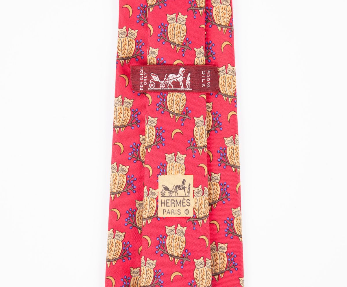 Hermes - Cravatta Fantasia Rosso