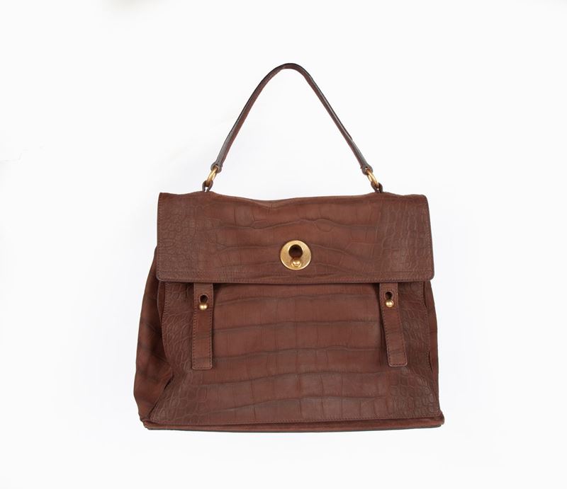 Ysl - Borsa Modello Muse in Pelle Stampa Cocco