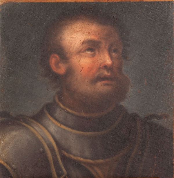 Pittore del XVIII secolo - Ritratto di soldato in armatura
