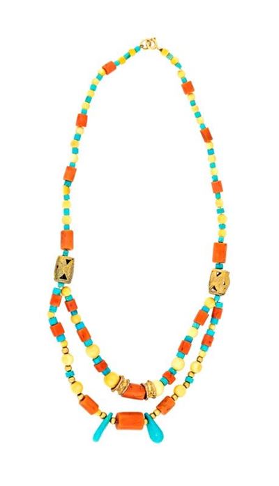 Collana di Coralli Avorio e Turchese