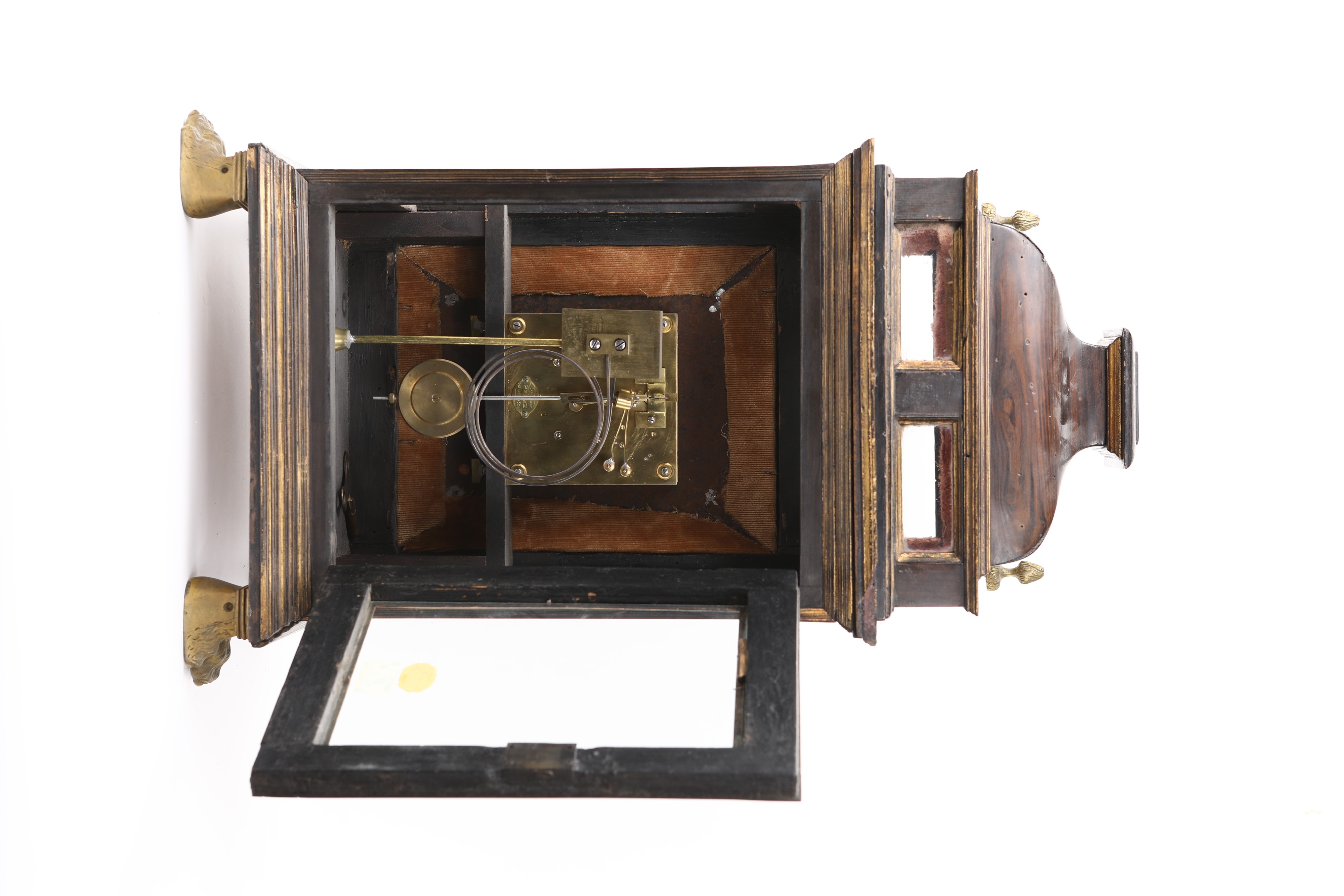 Pendola in palissandro con finiture in bronzo, XVIII secolo