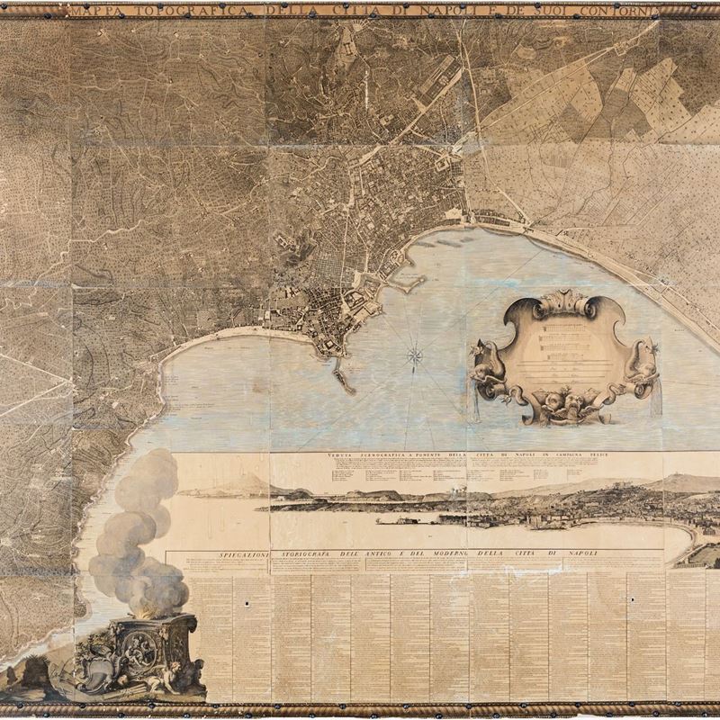 Grande Mappa Topografica di Napoli e De' Suoi Contorni, XIX Secolo