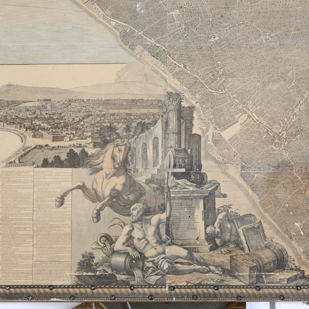 Grande Mappa Topografica di Napoli e De' Suoi Contorni, XIX Secolo